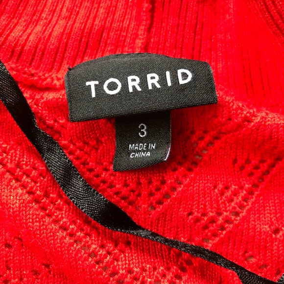 Torrid Open Front Lace Cardigan in Red Size 3X - Picture 8 of 10